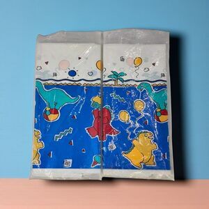 2 Vintage 1990s Dinosaur Birthday Tablecloths NOS American Greetings Kids Party